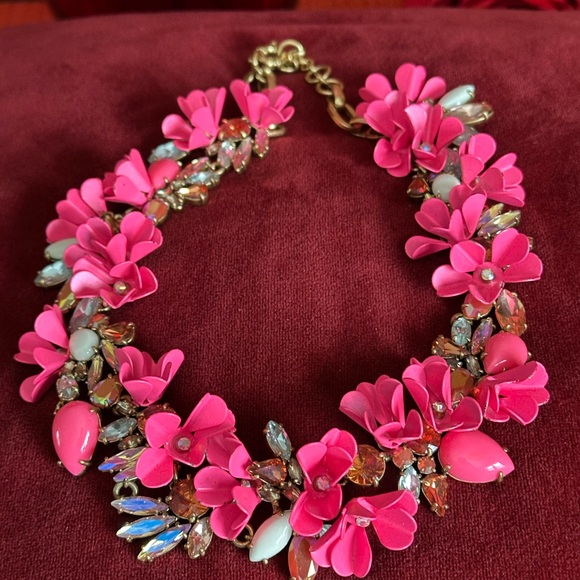 J. Crew Pink and Gold Floral Necklace - Picture 2 of 7